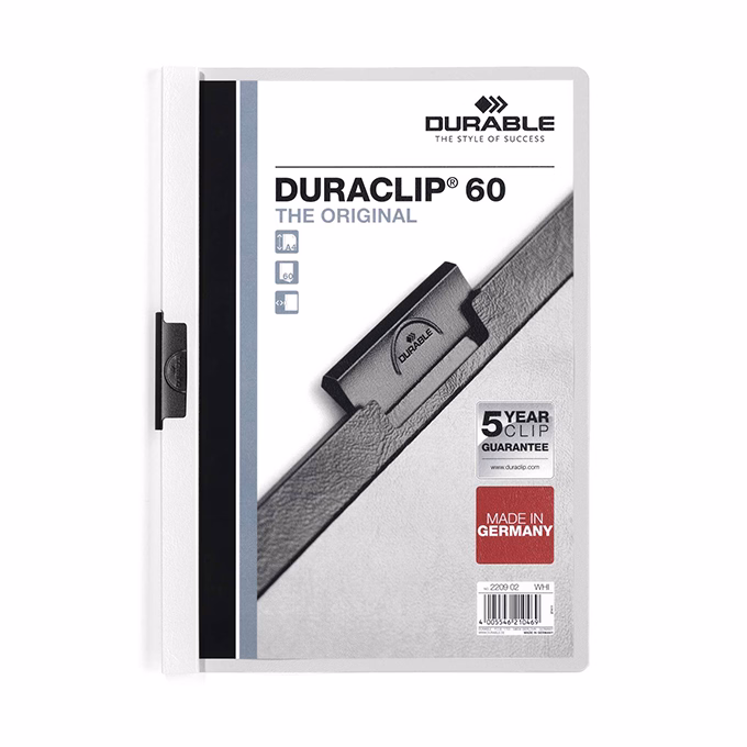 Klipmappa DURABLE Duraclip A/4 60 lapig fehér