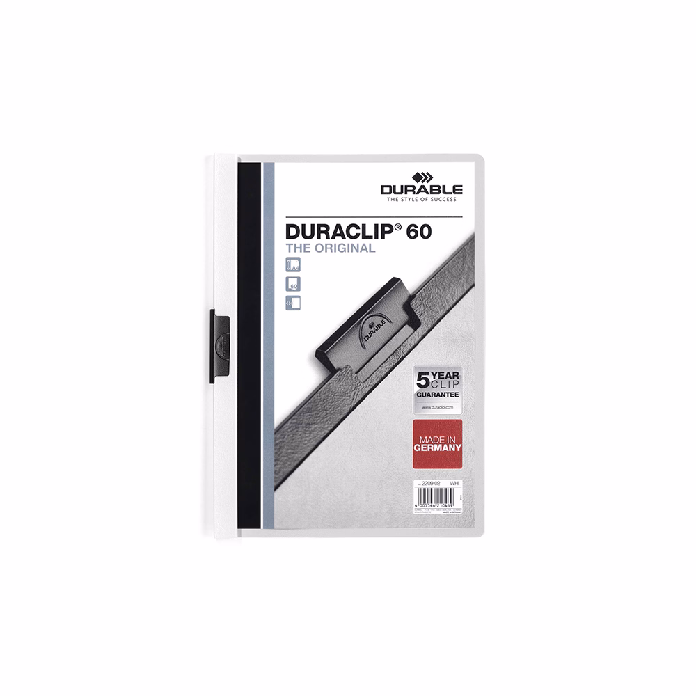 Klipmappa DURABLE Duraclip A/4 60 lapig fehér