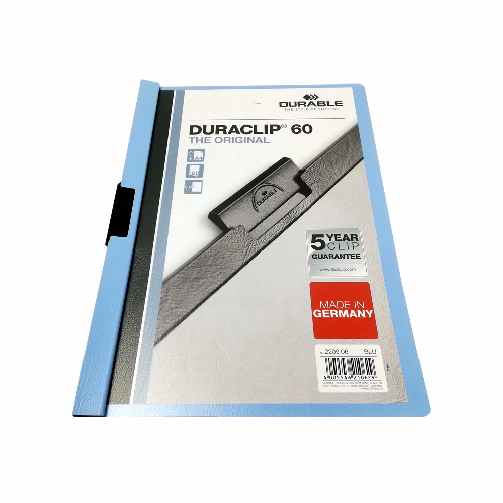 Klipmappa DURABLE Duraclip A/4 60 lapig kék