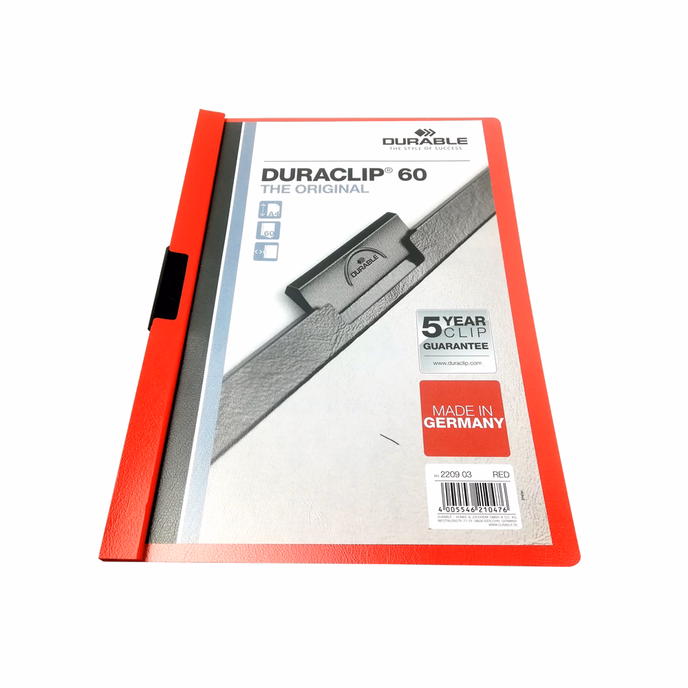 Klipmappa DURABLE Duraclip A/4 60 lapig piros