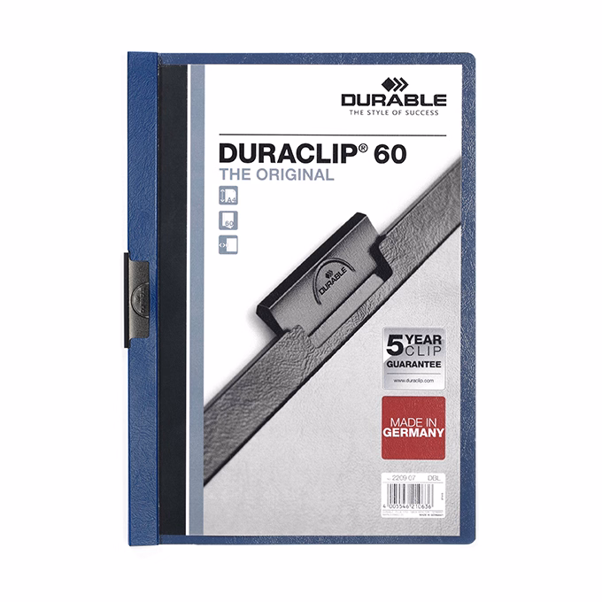 Klipmappa DURABLE Duraclip A/4 60 lapig sötétkék