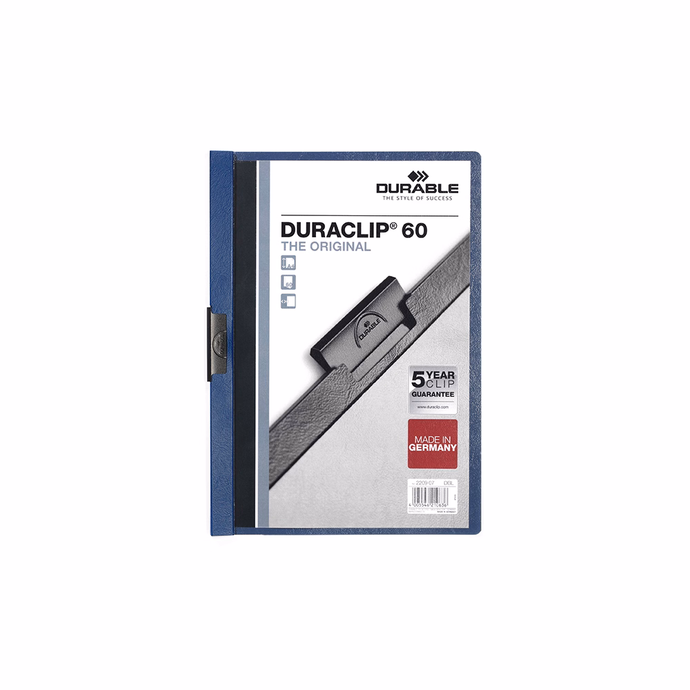 Klipmappa DURABLE Duraclip A/4 60 lapig sötétkék