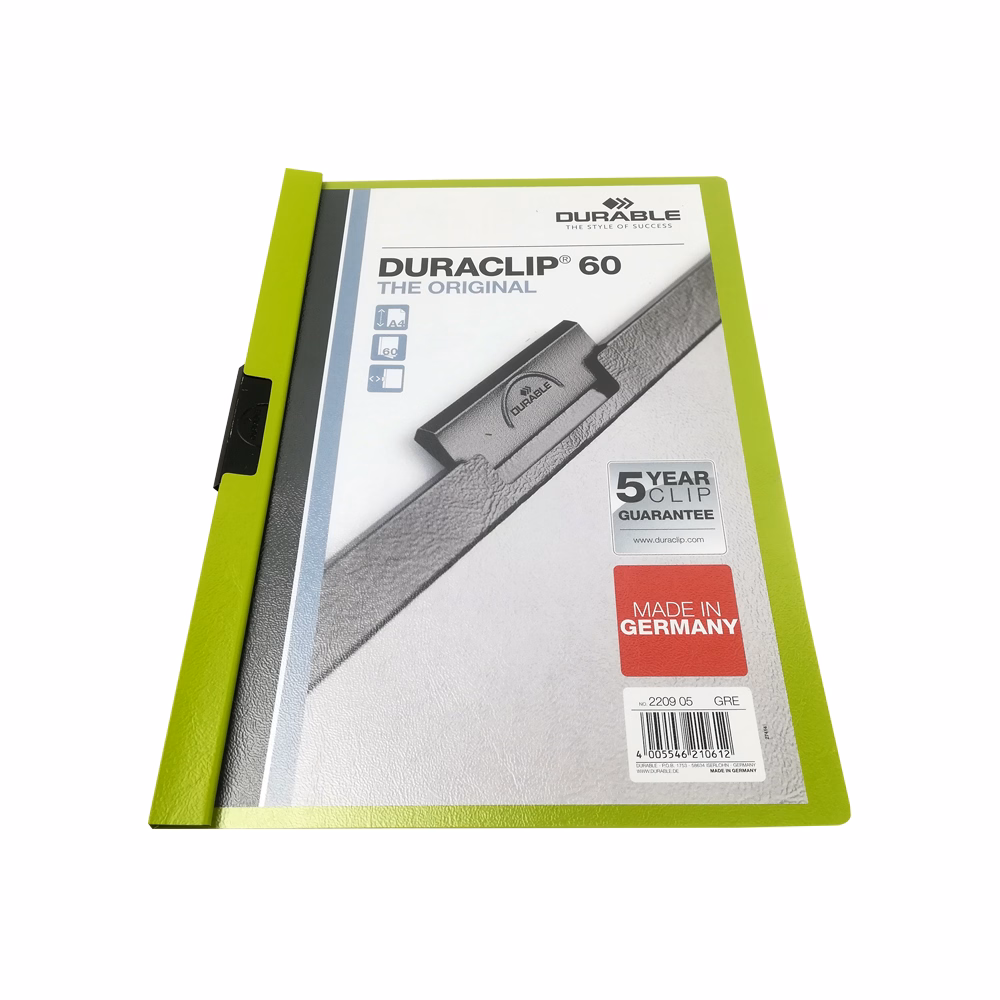 Klipmappa DURABLE Duraclip A/4 60 lapig zöld