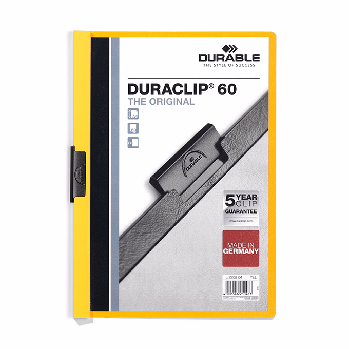 Klipmappa DURABLE Duraswing A/4 30 lapig sárga