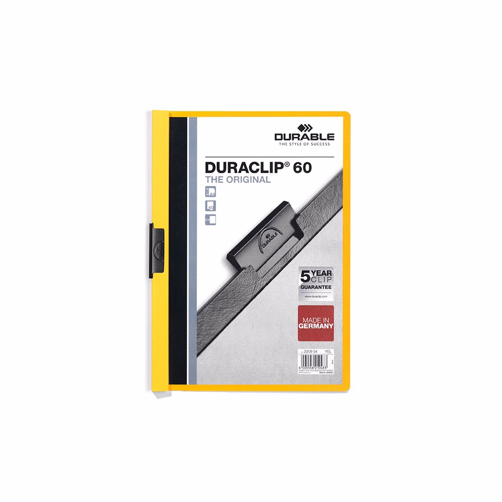 Klipmappa DURABLE Duraswing A/4 30 lapig sárga