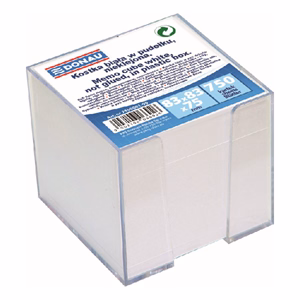 Kockatömb fehér DONAU 9,2x9,2 cm tartóban nem ragasztott