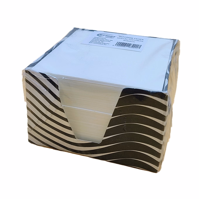 Kockatömb fehér FORTUNA 9x9x6 cm mintás tartóban
