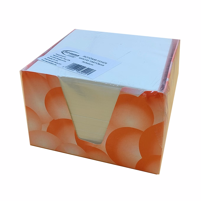 Kockatömb fehér FORTUNA 9x9x6 cm mintás tartóban