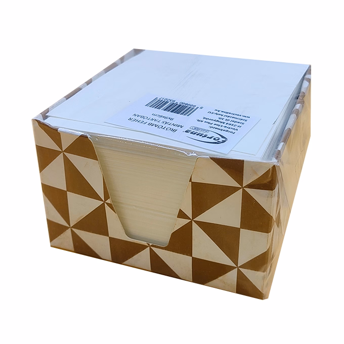 Kockatömb fehér FORTUNA 9x9x6 cm mintás tartóban