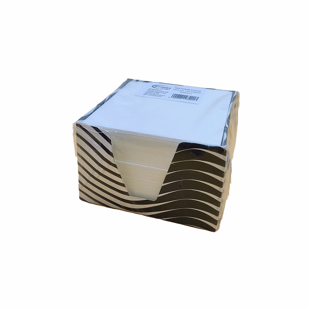 Kockatömb fehér FORTUNA 9x9x6 cm mintás tartóban