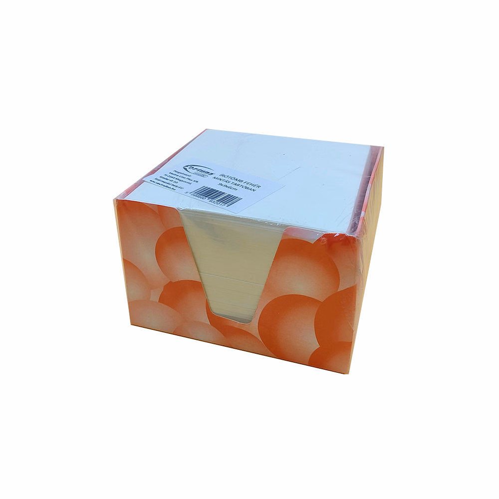 Kockatömb fehér FORTUNA 9x9x6 cm mintás tartóban