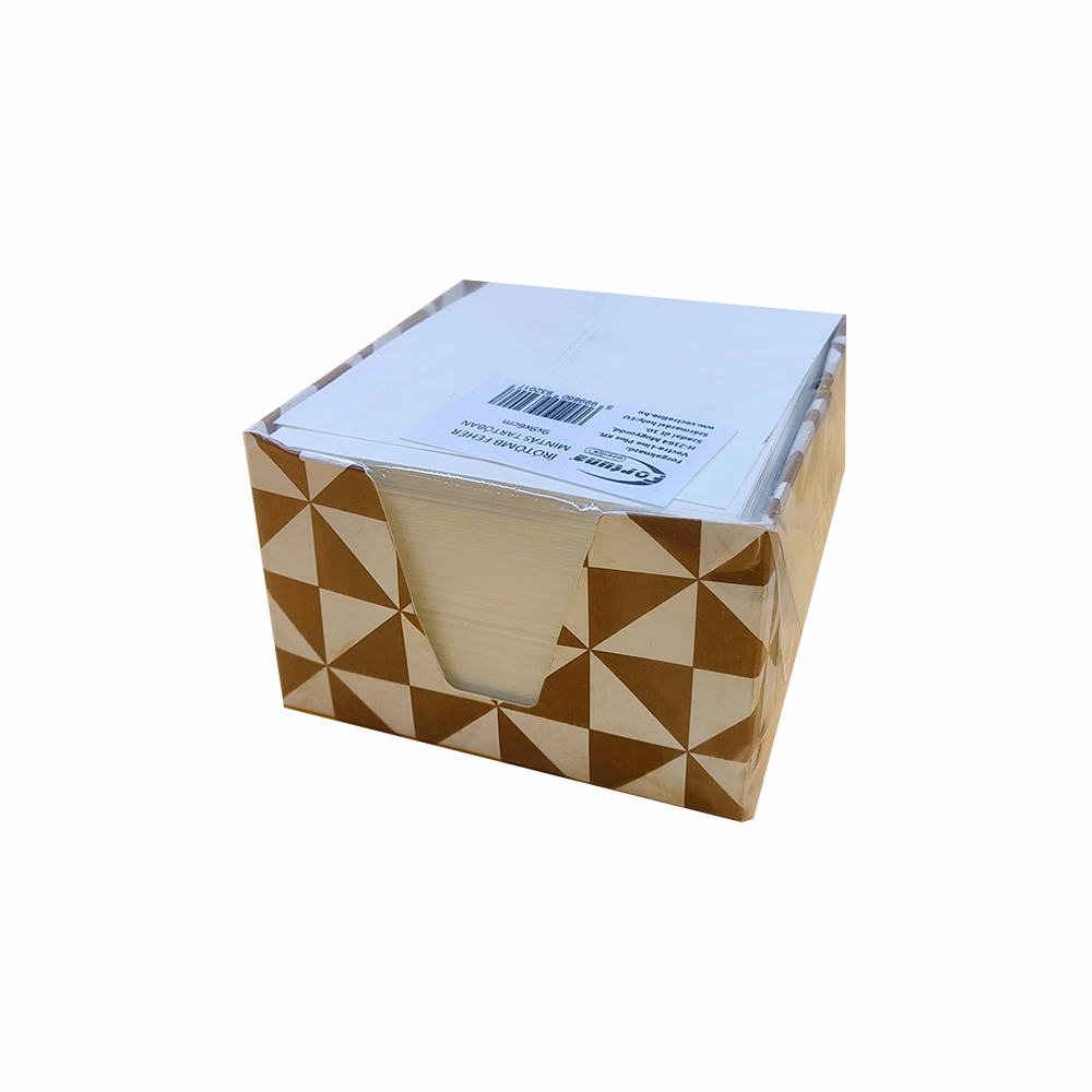 Kockatömb fehér FORTUNA 9x9x6 cm mintás tartóban
