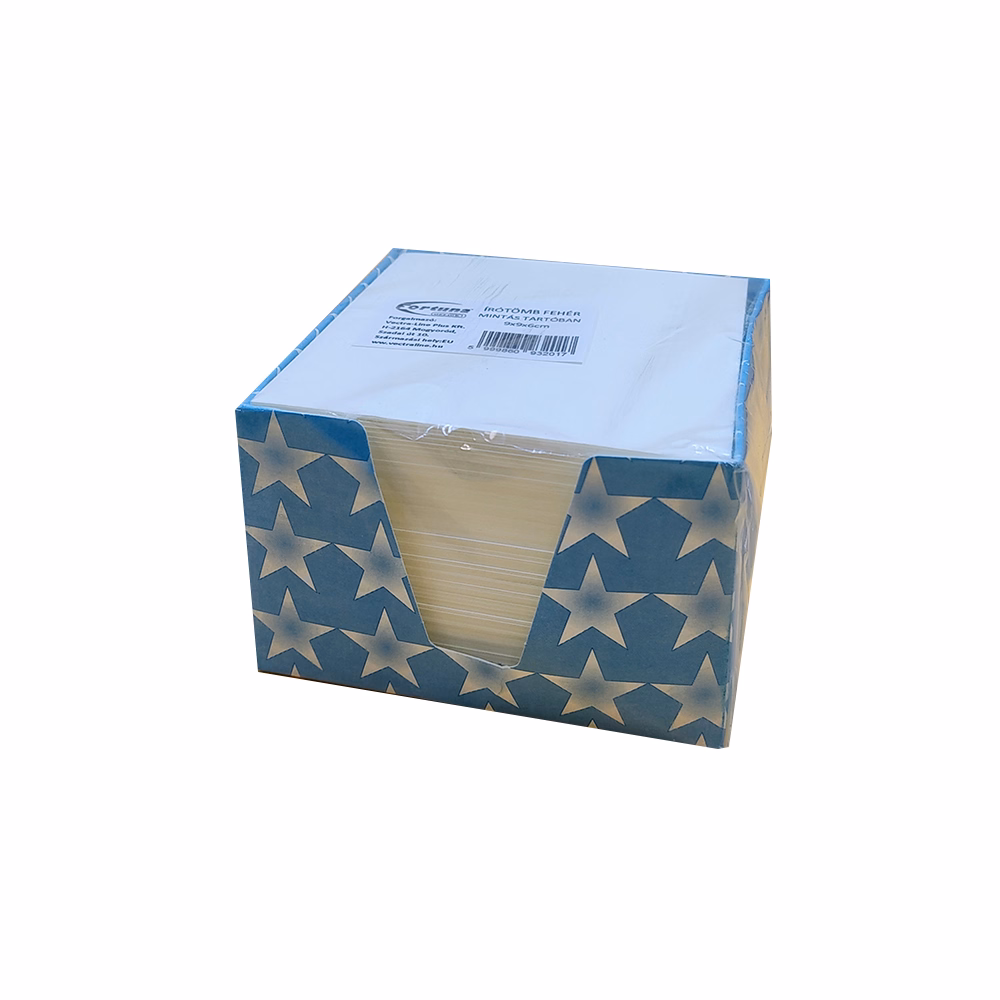 Kockatömb fehér FORTUNA 9x9x6 cm mintás tartóban