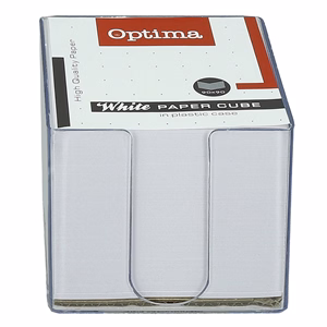 Kockatömb fehér OPTIMA 9x9x9 cm műanyag tartóban