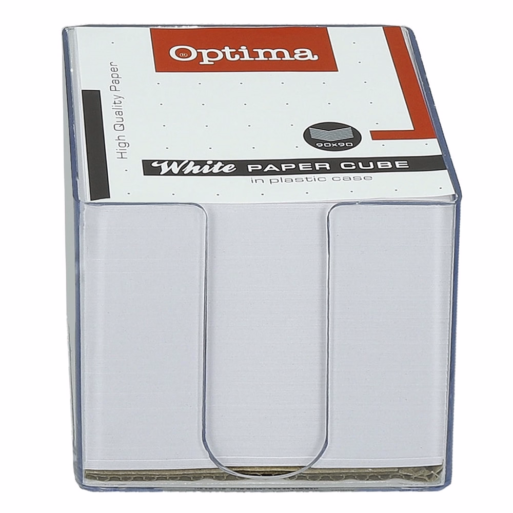 Kockatömb fehér OPTIMA 9x9x9 cm műanyag tartóban