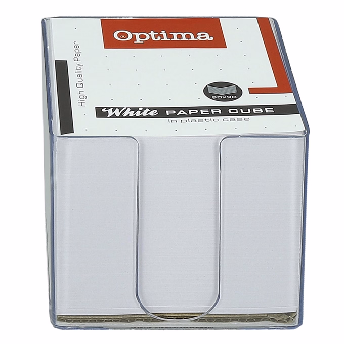 Kockatömb fehér OPTIMA 9x9x9 cm műanyag tartóban