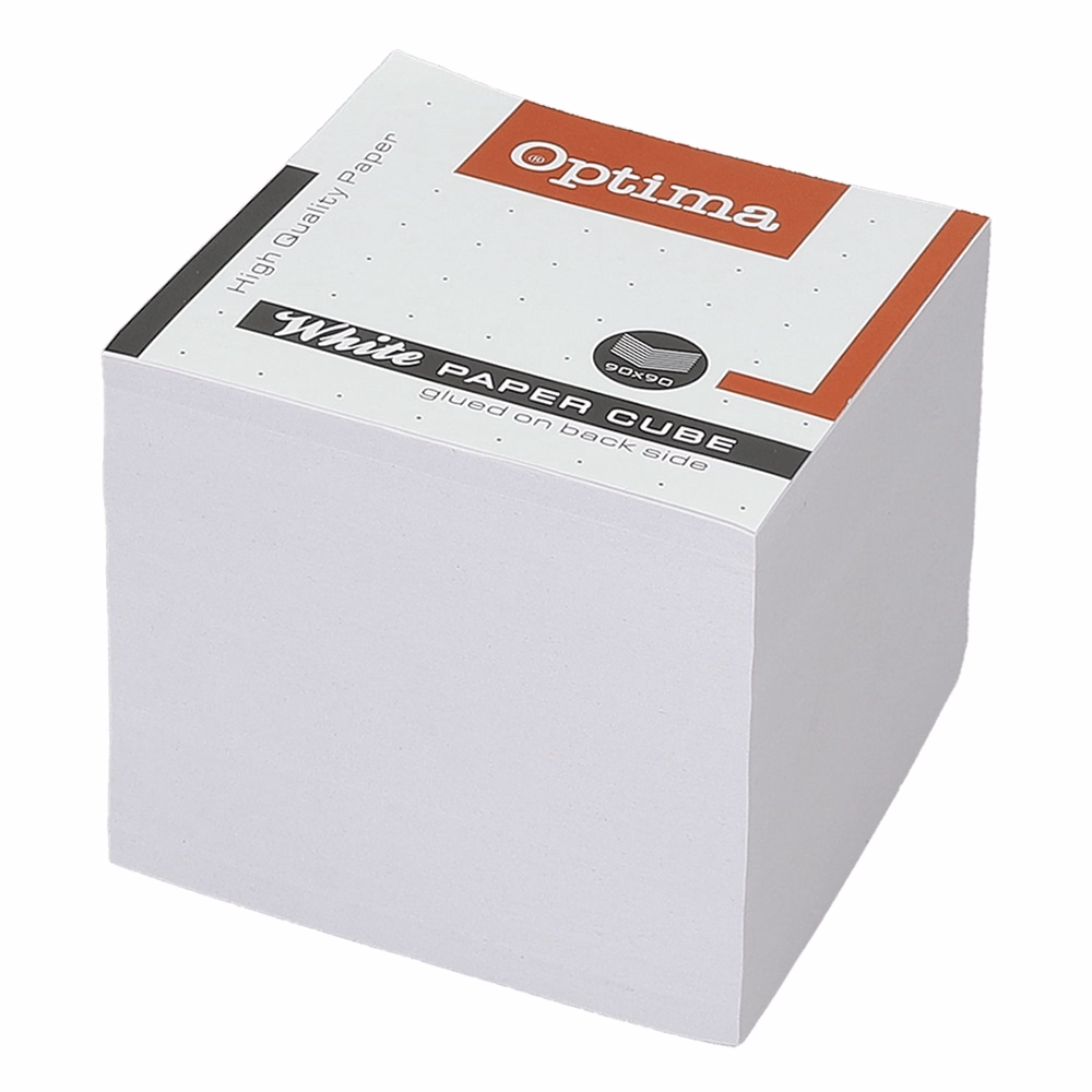 Kockatömb fehér OPTIMA 9x9x9 cm ragasztott