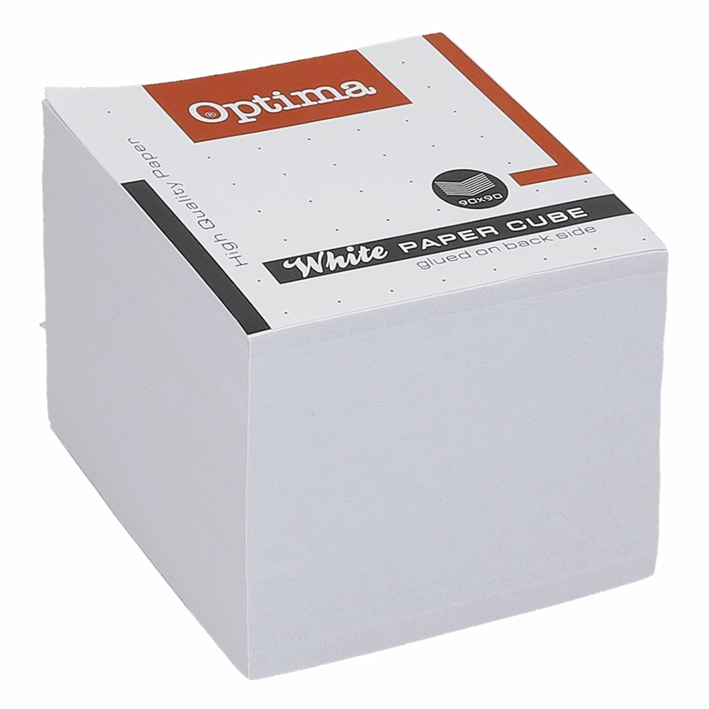 Kockatömb fehér OPTIMA 9x9x9 cm ragasztott