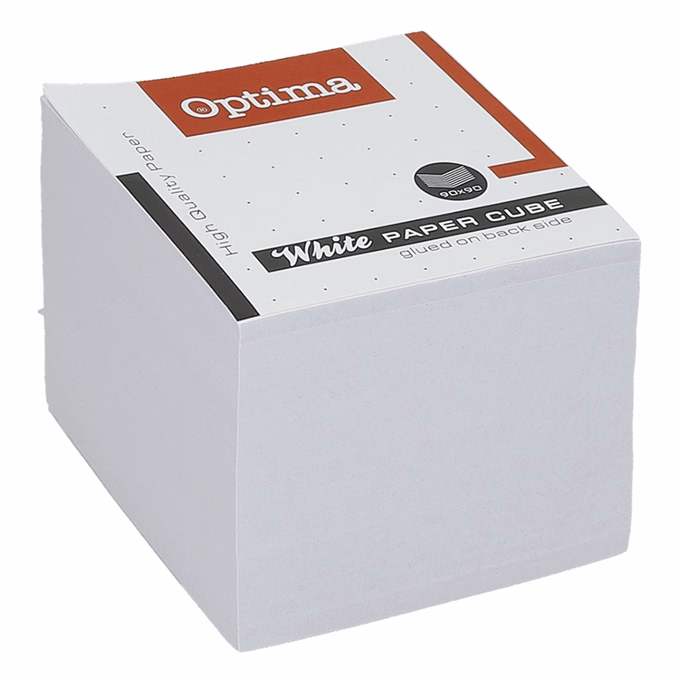 Kockatömb fehér OPTIMA 9x9x9 cm ragasztott