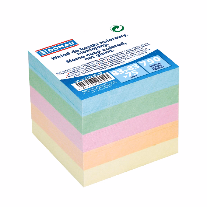 Kockatömb színes DONAU 8,3x8,3 cm nem ragasztott pasztell