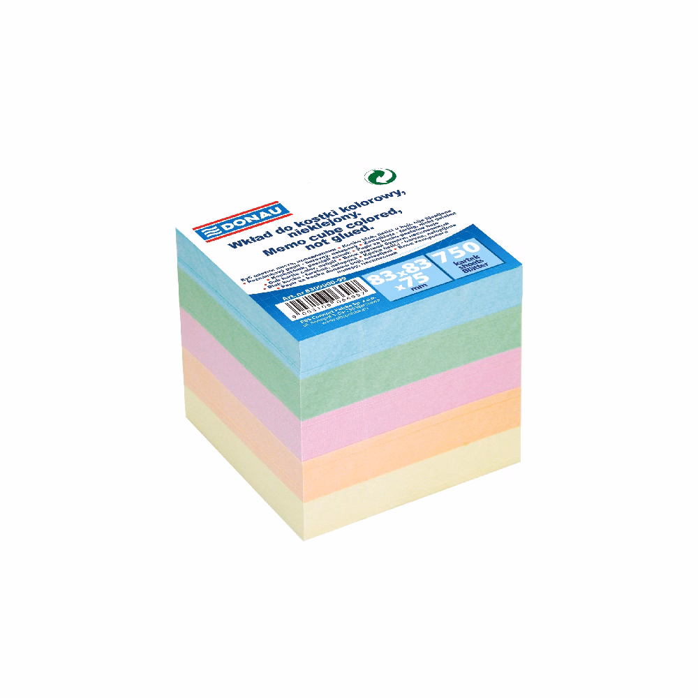 Kockatömb színes DONAU 8,3x8,3 cm nem ragasztott pasztell