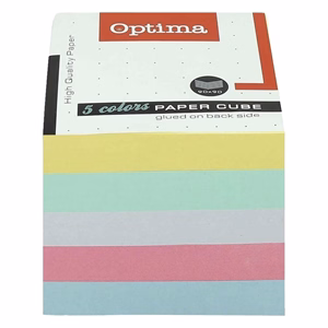 Kockatömb színes OPTIMA 9x9x9 cm ragasztott