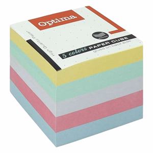 Kockatömb színes OPTIMA 9x9x9 cm ragasztott