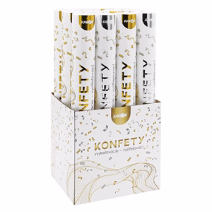 Konfetti ágyú JUNIOR 40 cm metál hasábok