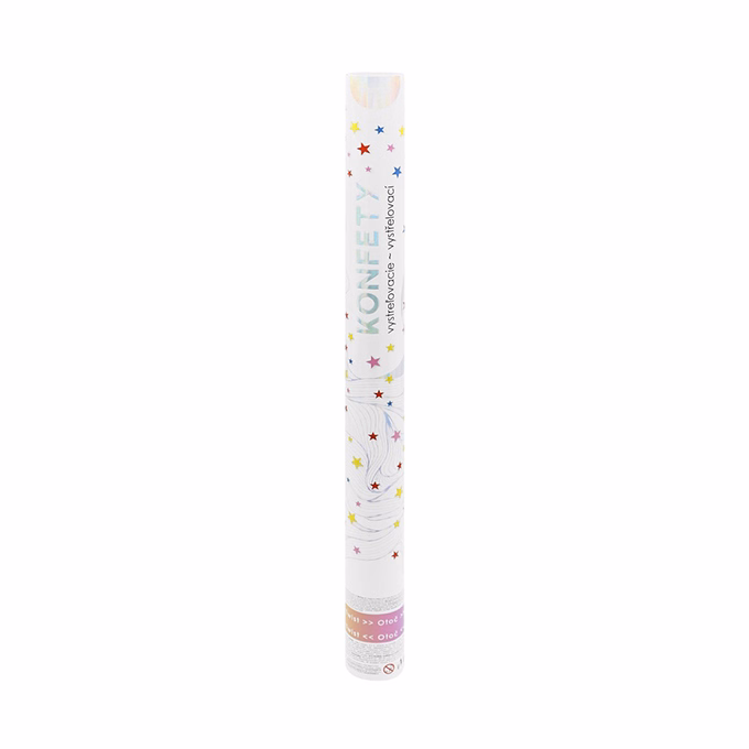 Konfetti ágyú JUNIOR 60 cm csillag mintás