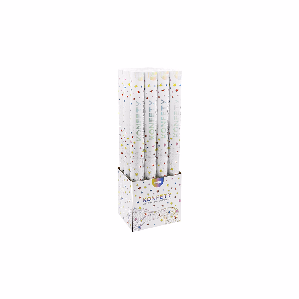 Konfetti ágyú JUNIOR 60 cm csillag mintás