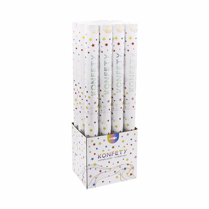 Konfetti ágyú JUNIOR 60 cm csillag mintás