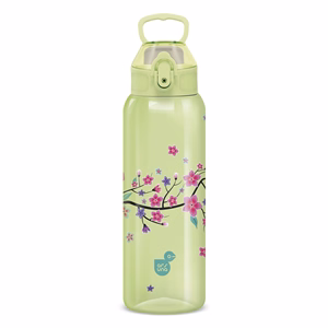 Kulacs duplafalú ARS UNA 3D műanyag BPA-mentes 700 ml Snow Flower-Green