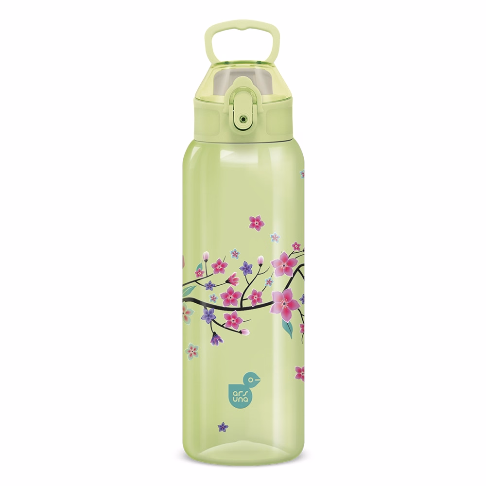 Kulacs duplafalú ARS UNA 3D műanyag BPA-mentes 700 ml Snow Flower-Green