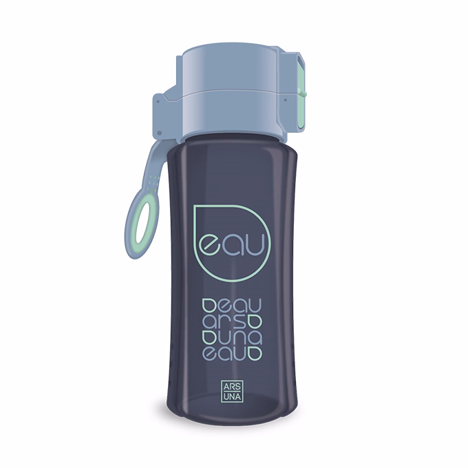 Kulacs ARS UNA műanyag BPA-mentes 450 ml sötétszürke-szürke