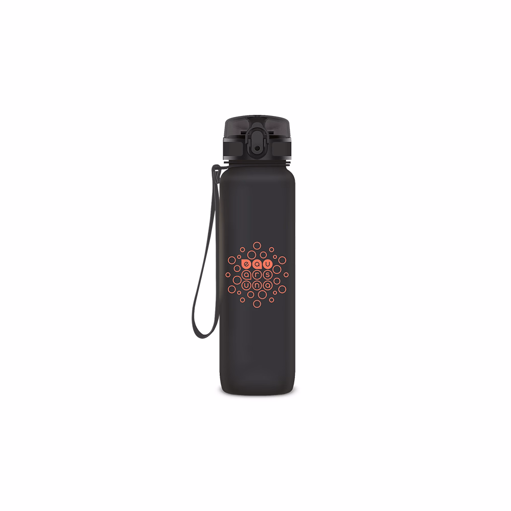 Kulacs ARS UNA műanyag matt BPA-mentes motivációs 1 liter Dark grey
