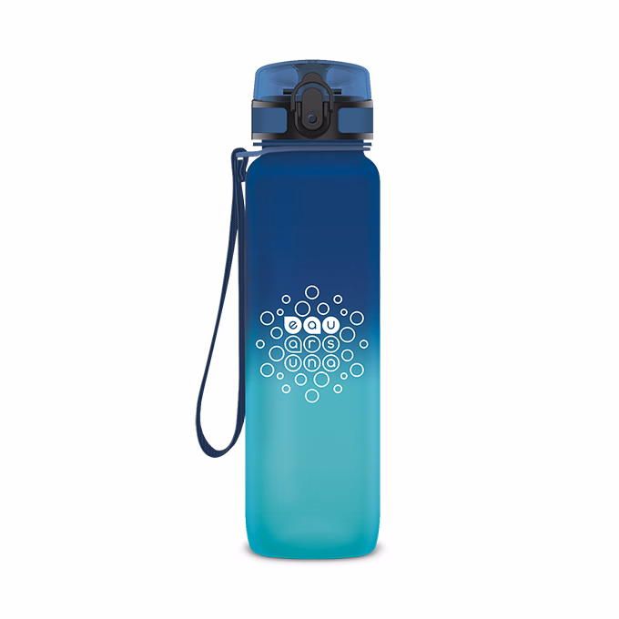 Kulacs ARS UNA műanyag matt BPA-mentes motivációs ombre 1 liter Dark sea