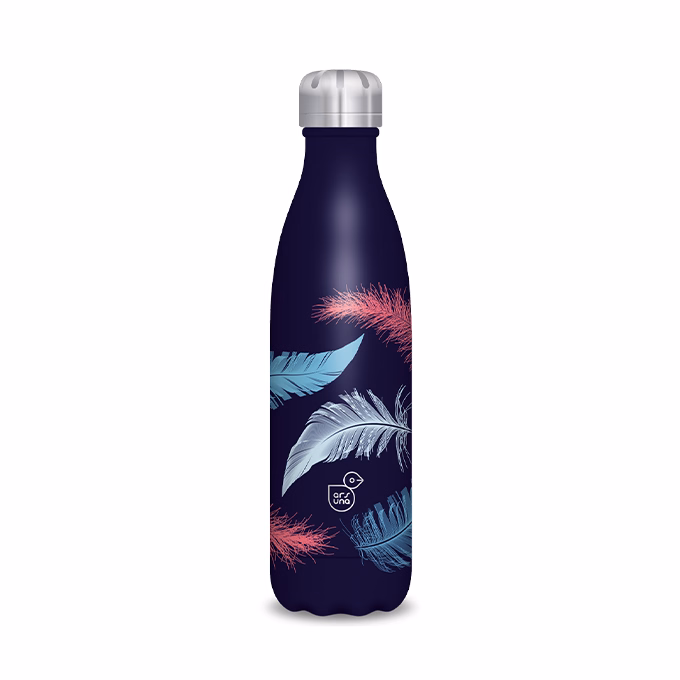 Kulacs duplafalú ARS UNA fém 500 ml Feather sötét