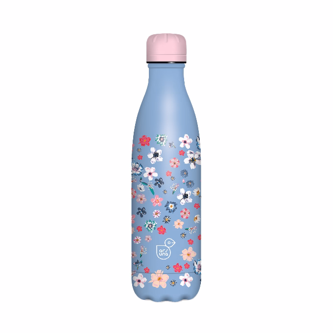 Kulacs duplafalú ARS UNA fém 500 ml Pearl Blossom Blue