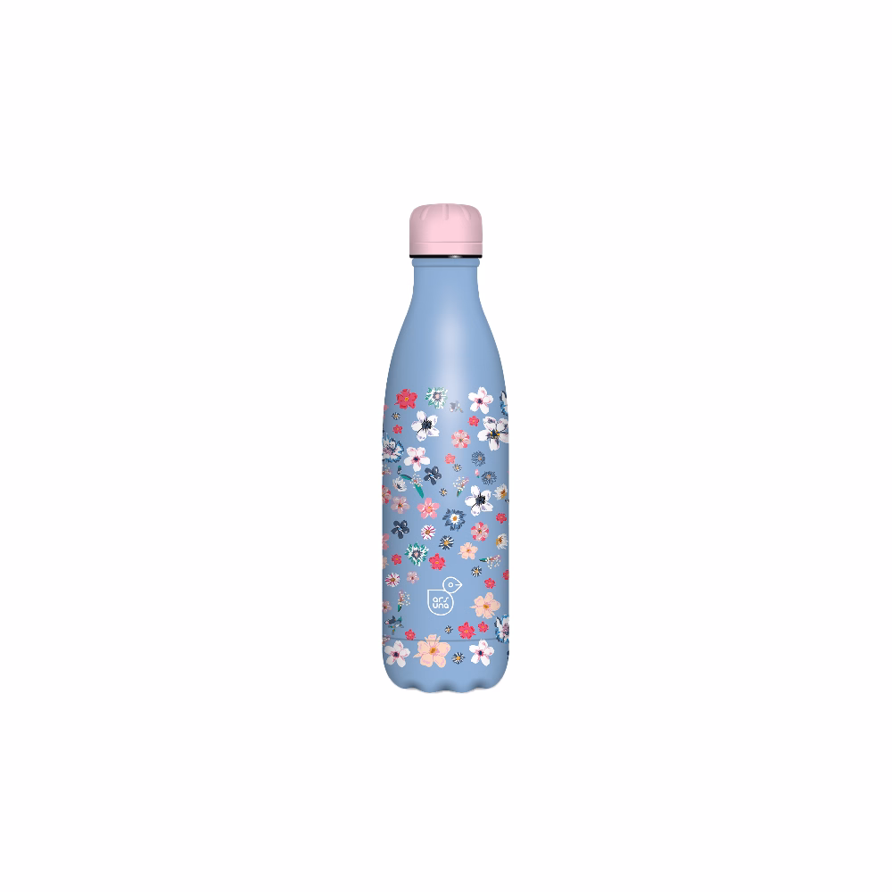 Kulacs duplafalú ARS UNA fém 500 ml Pearl Blossom Blue
