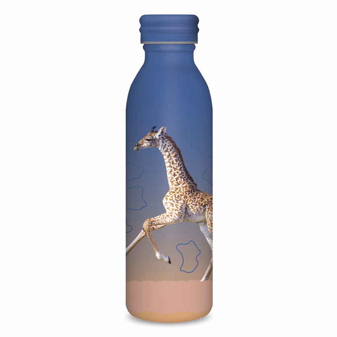 Kulacs duplafalú ARS UNA fém 600 ml Icons of the Wild-Giraffes 5505