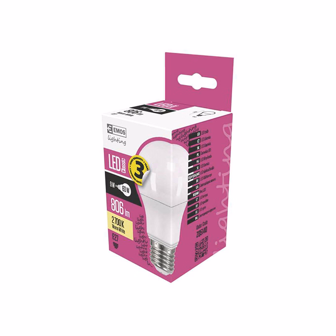 LED izzó EMOS E27 7W meleg fehér 2700K