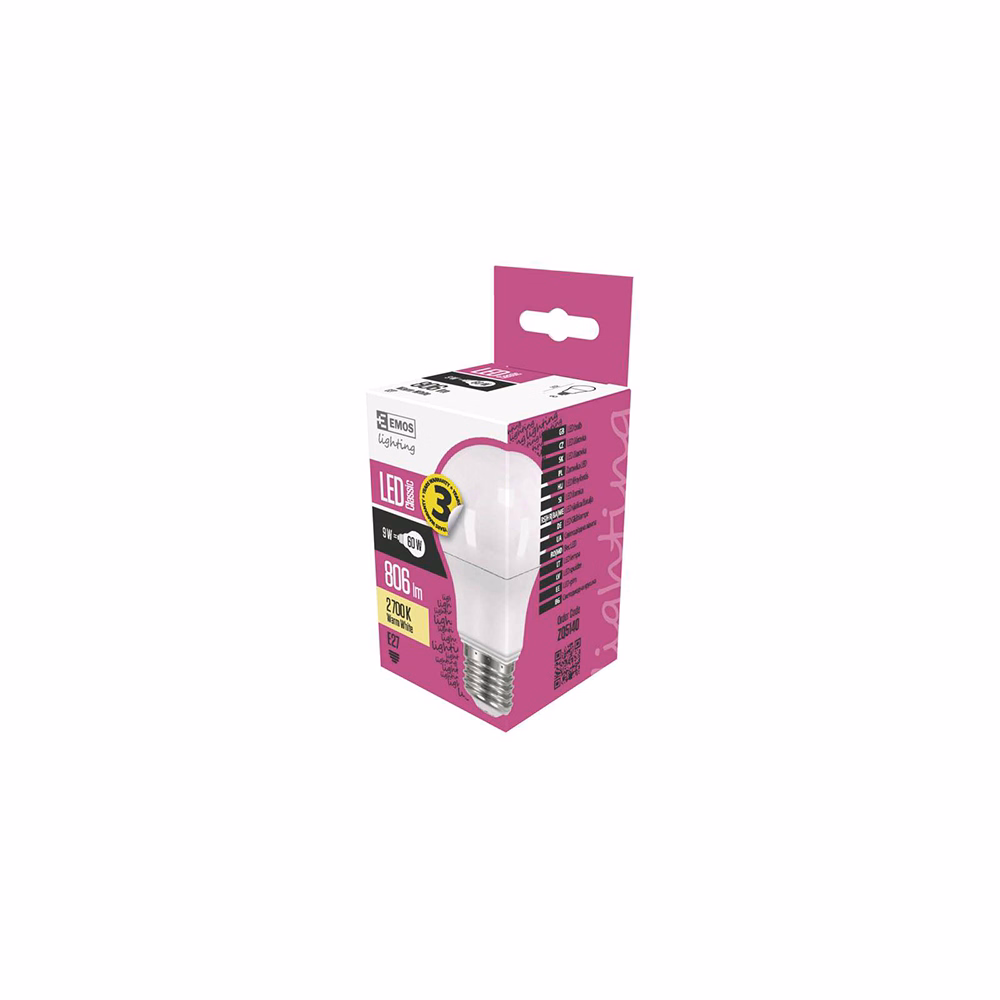 LED izzó EMOS E27 7W meleg fehér 2700K