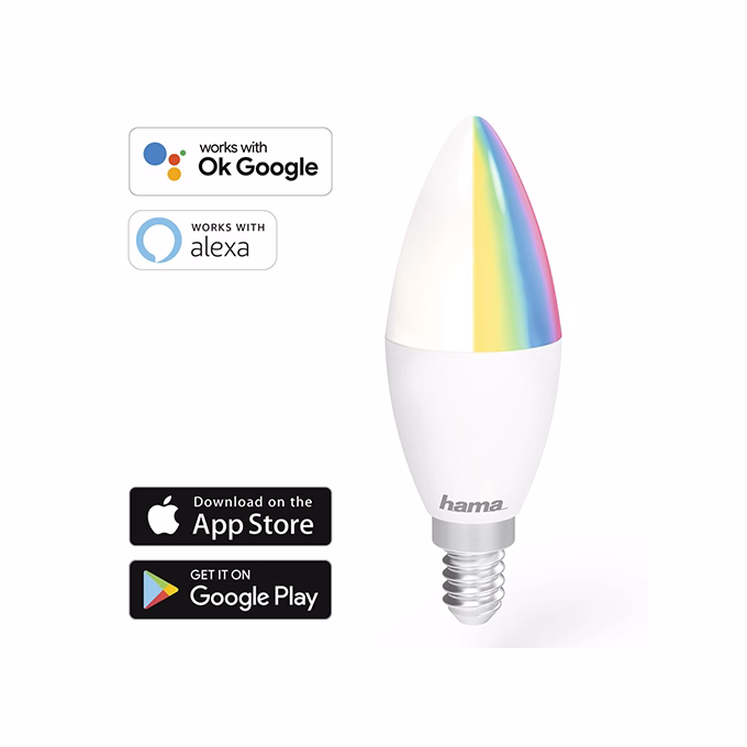 LED izzó HAMA E14 4,5W RGB okos WIFI