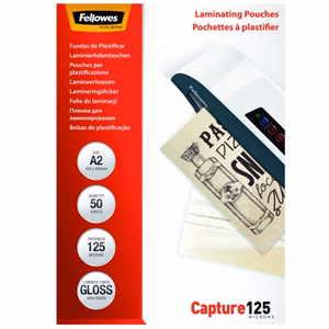 Lamináló fólia FELLOWES A/2 125 mikron fényes 50/csom