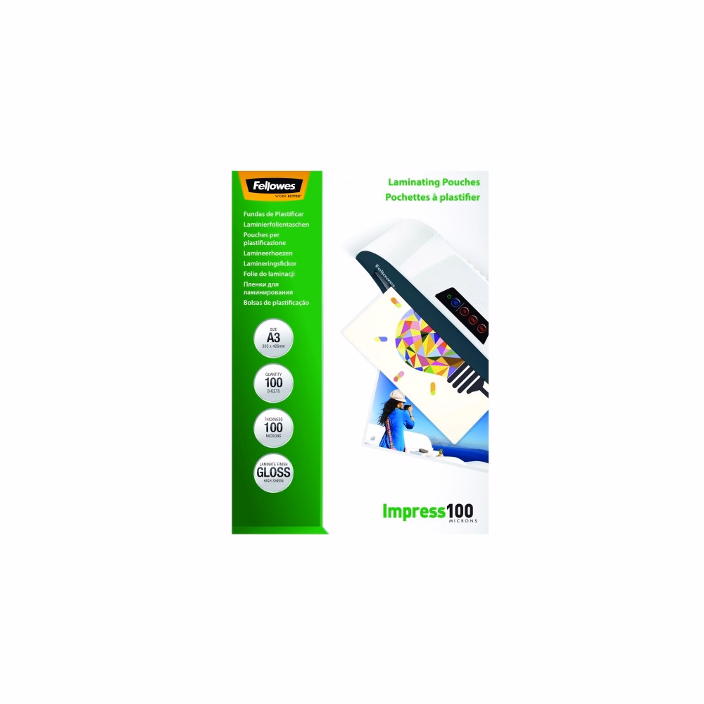 Lamináló fólia FELLOWES A/3 100 mikron fényes 100/csom