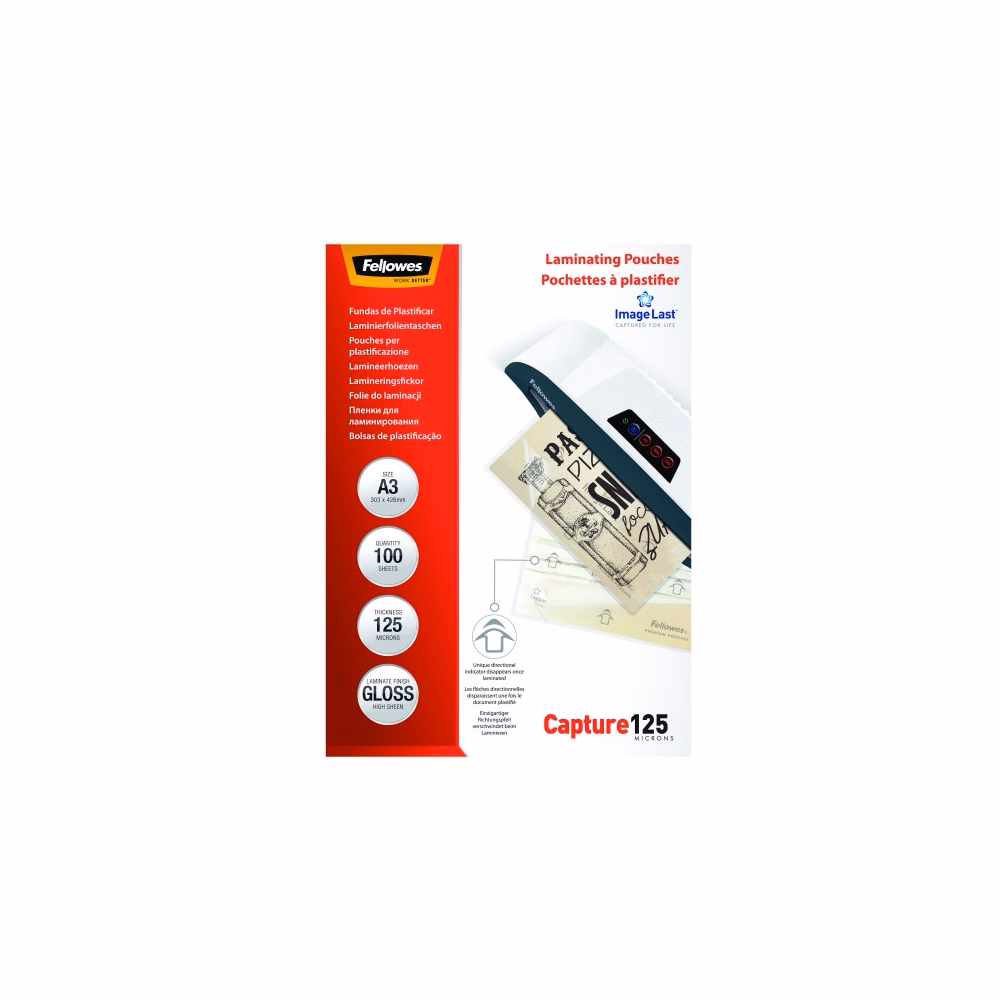 Lamináló fólia FELLOWES A/3 125 mikron fényes 100/csom
