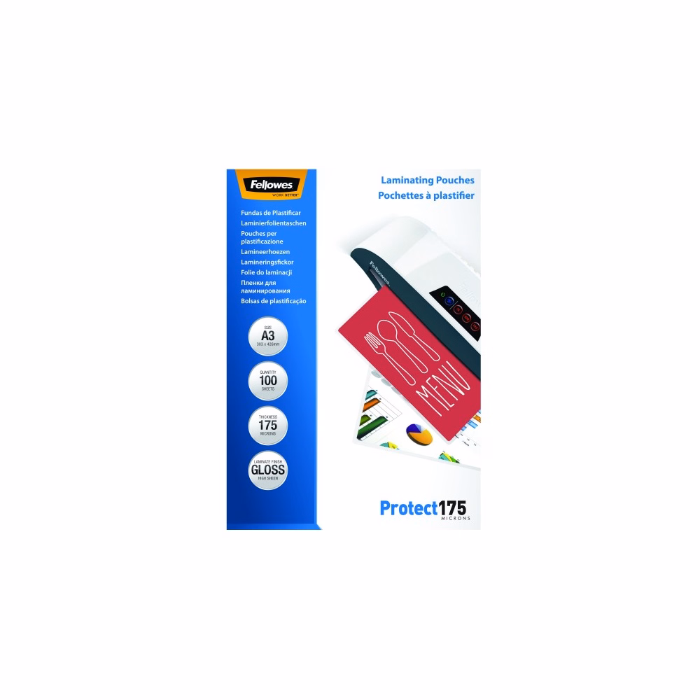 Lamináló fólia FELLOWES A/3 175 mikron fényes 100/csom
