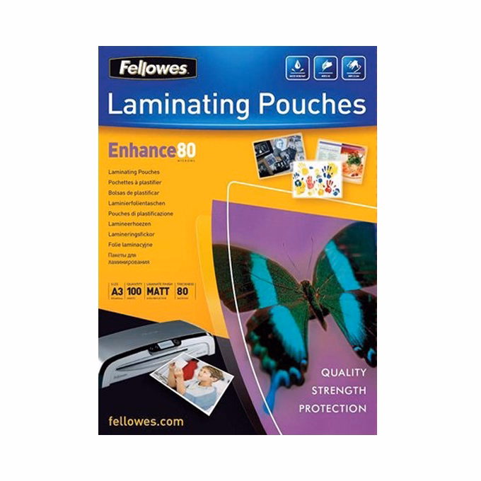 Lamináló fólia FELLOWES A/3 80 micron matt meleg 303x426 Lamináló fólia FELLOWES A/3 80 micron matt meleg 303x426