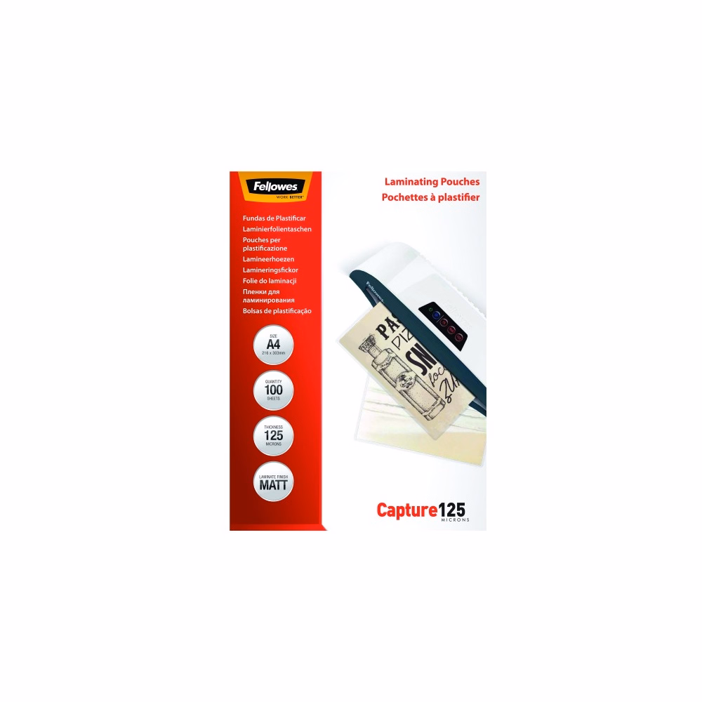 Lamináló fólia FELLOWES A/4 125 mikron matt 100/csom