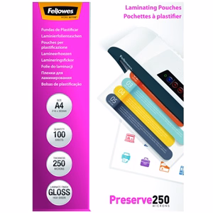 Lamináló fólia FELLOWES A/4 250 mikron fényes 100/csom